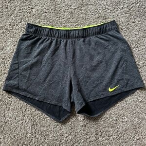 Nike Gray and Yellow Women's Shorts